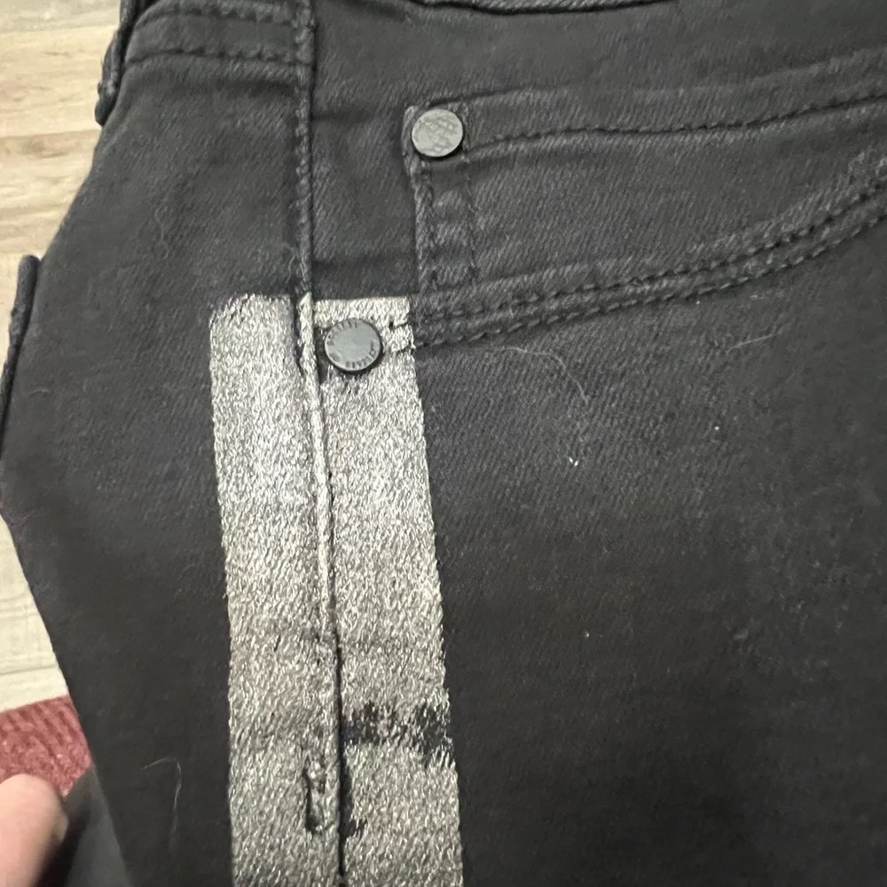 Articles Of Society skinny Black Jeans with silver metallic stripe sz 28 EUC